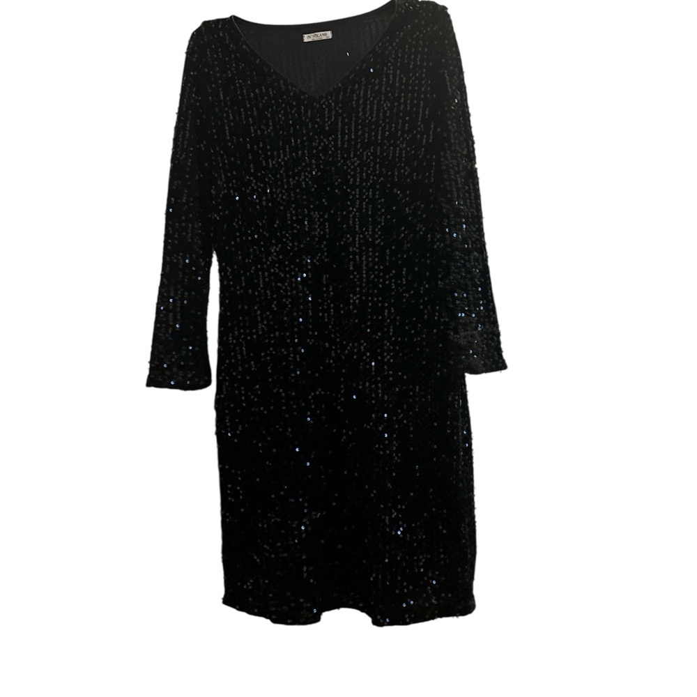 Elegant Black Sequin Midi Dress